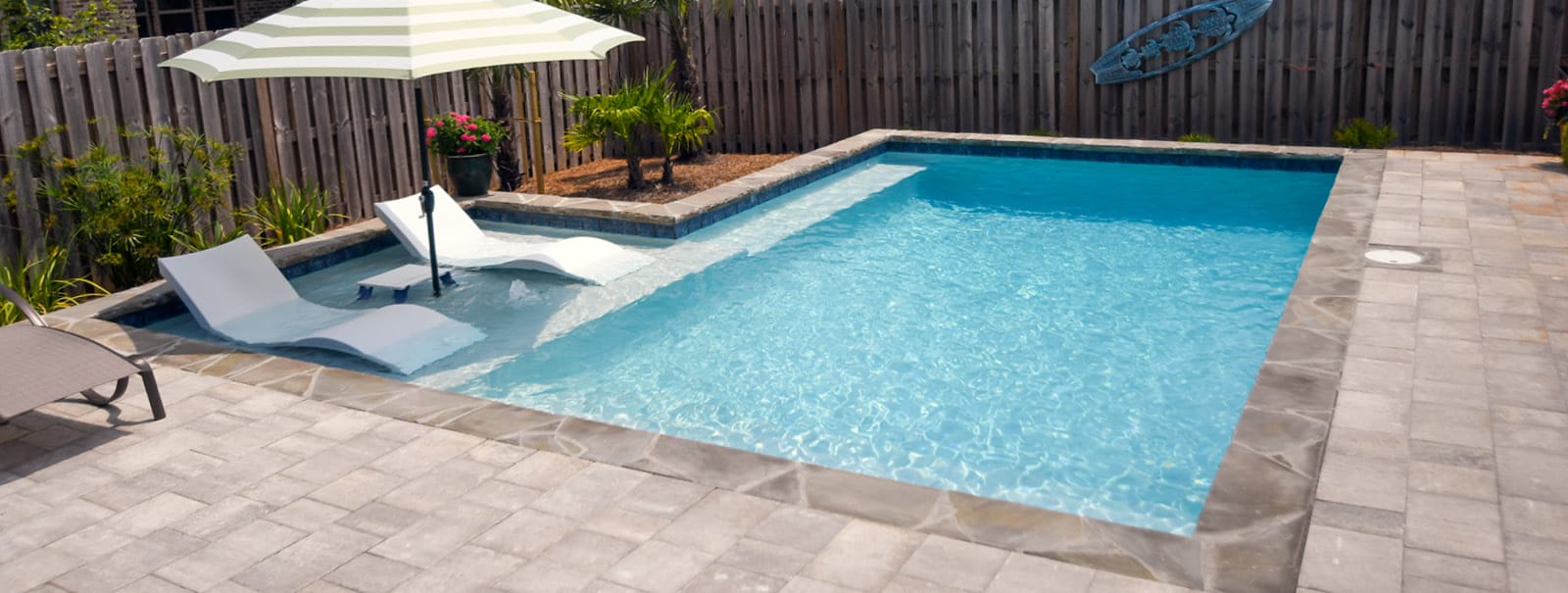 Rectangular gunite pool in Naples, FL.