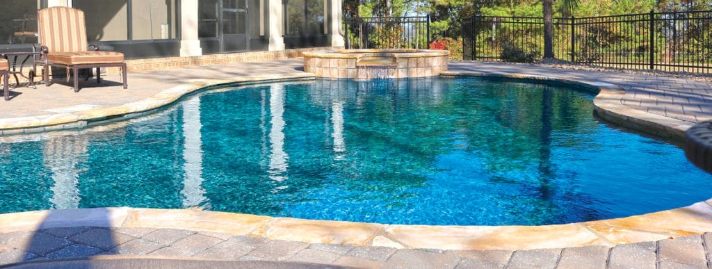 Custom Birmingham pool built by Blue Haven.