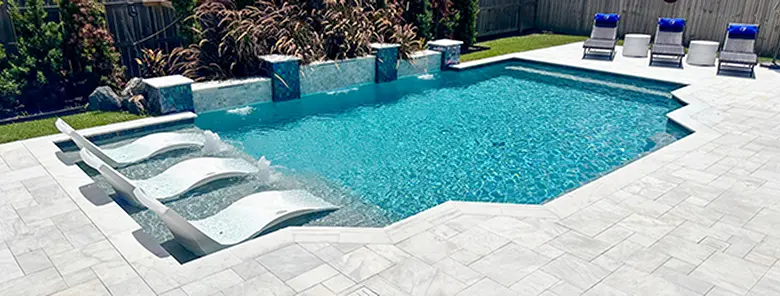 Modified Grecian pool with sun ledge