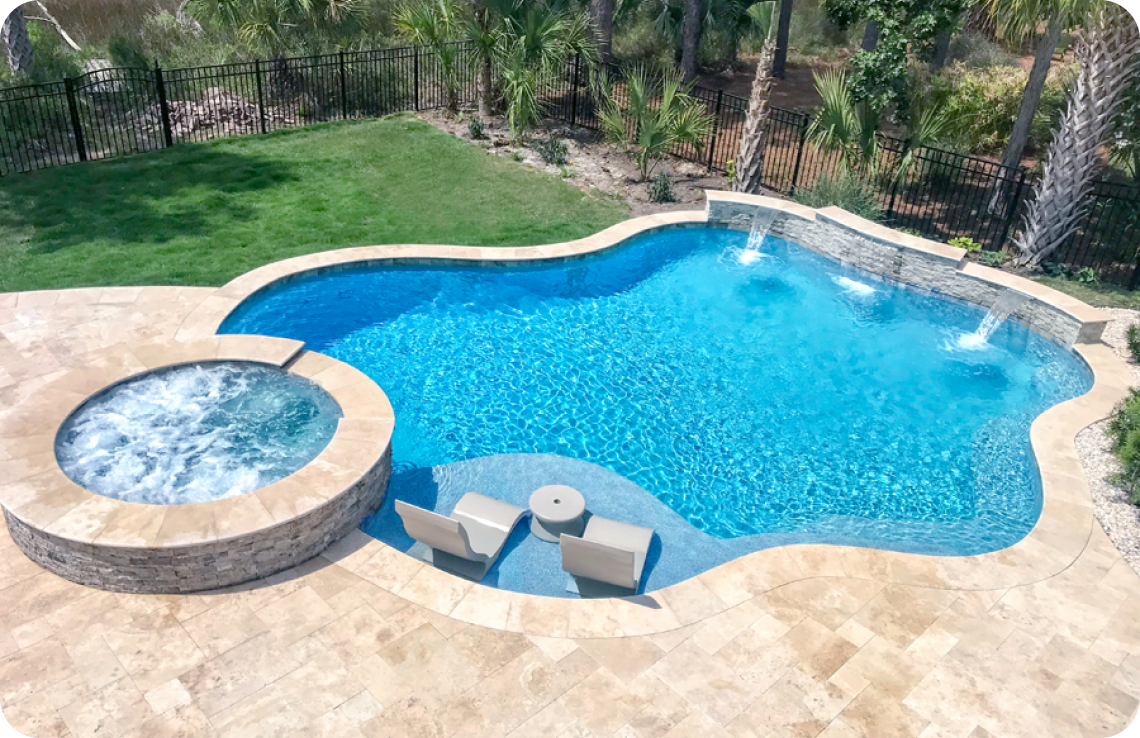 Cutom swimming pool in Corpus Christi.