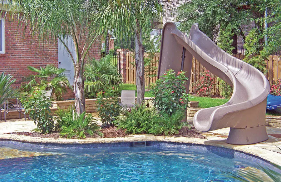 Free-standing slide on pool in Baldwin County.