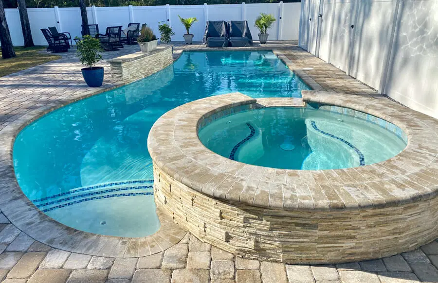 Pool-spa built in Santa Rosa Beach.
