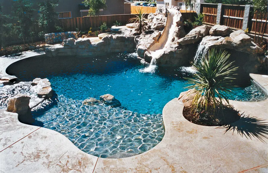 Lagoon-style custom pool in Yuba City.