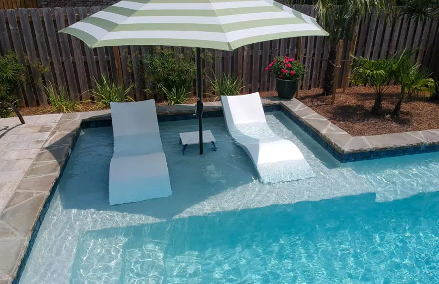 Tanning ledge on inground pool in Lakewood Ranch.